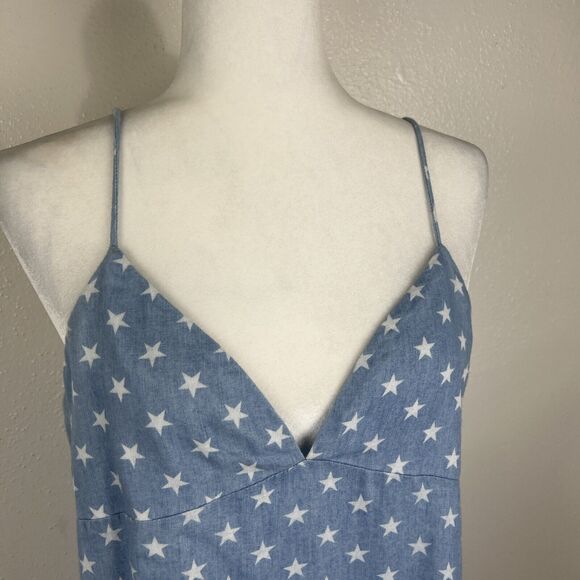 Dainty Hooligan Dress Women Medium Blue Star Print Sweetheart Western Mini - Picture 7 of 12
